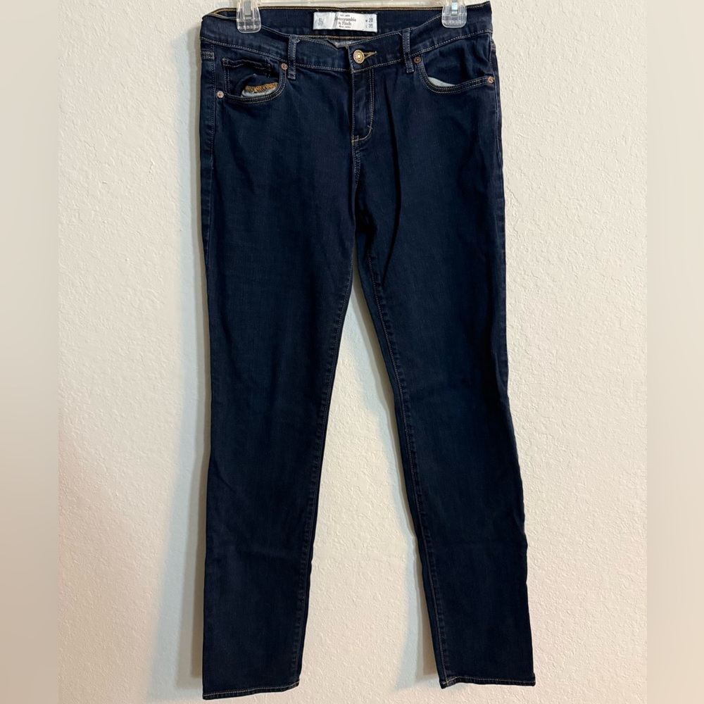 Abercrombie & Fitch Women's Dark Wash Perfect Stretch Skinny Jeans